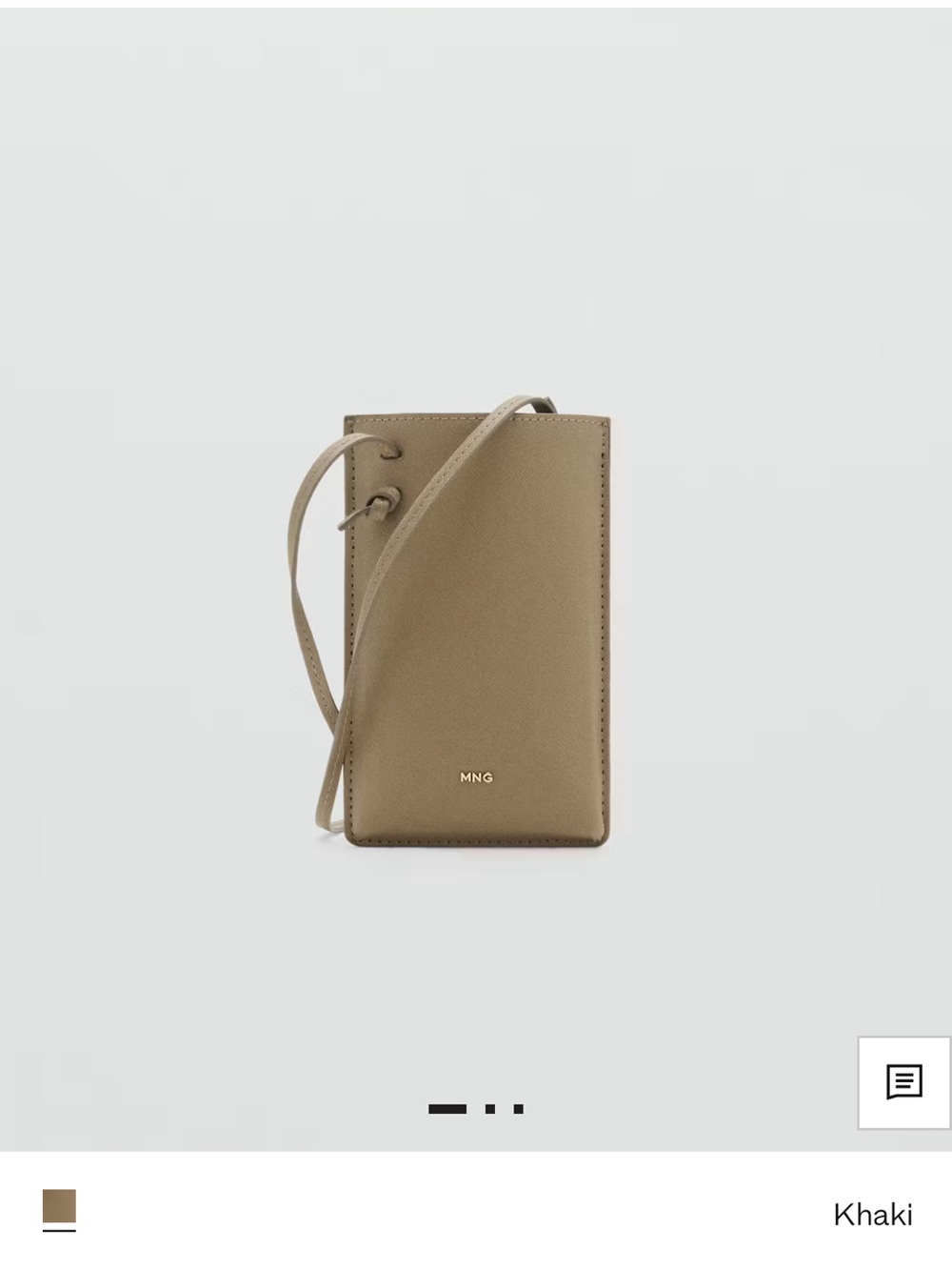 Mango Khaki Slim Crossbody Phone Pouch